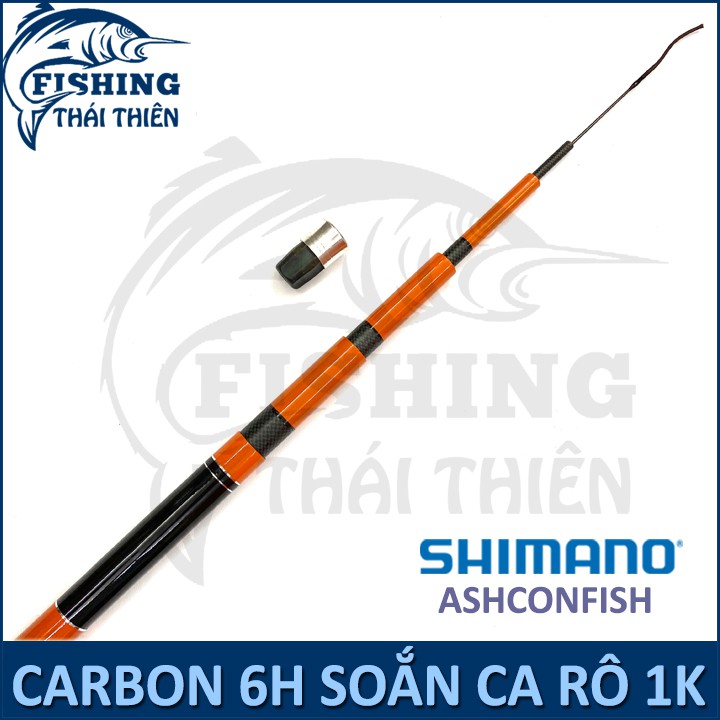 Cần câu tay Shimano Ashconfish Carbon 6h soắn caro 1k 3m6, 4m5, 5m4