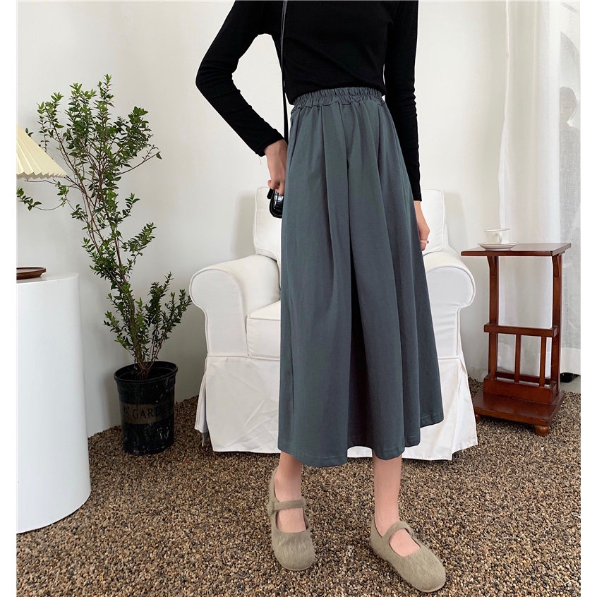 SUXI Chân Váy Chữ A Xếp Li Phong Cách Hàn Quốc