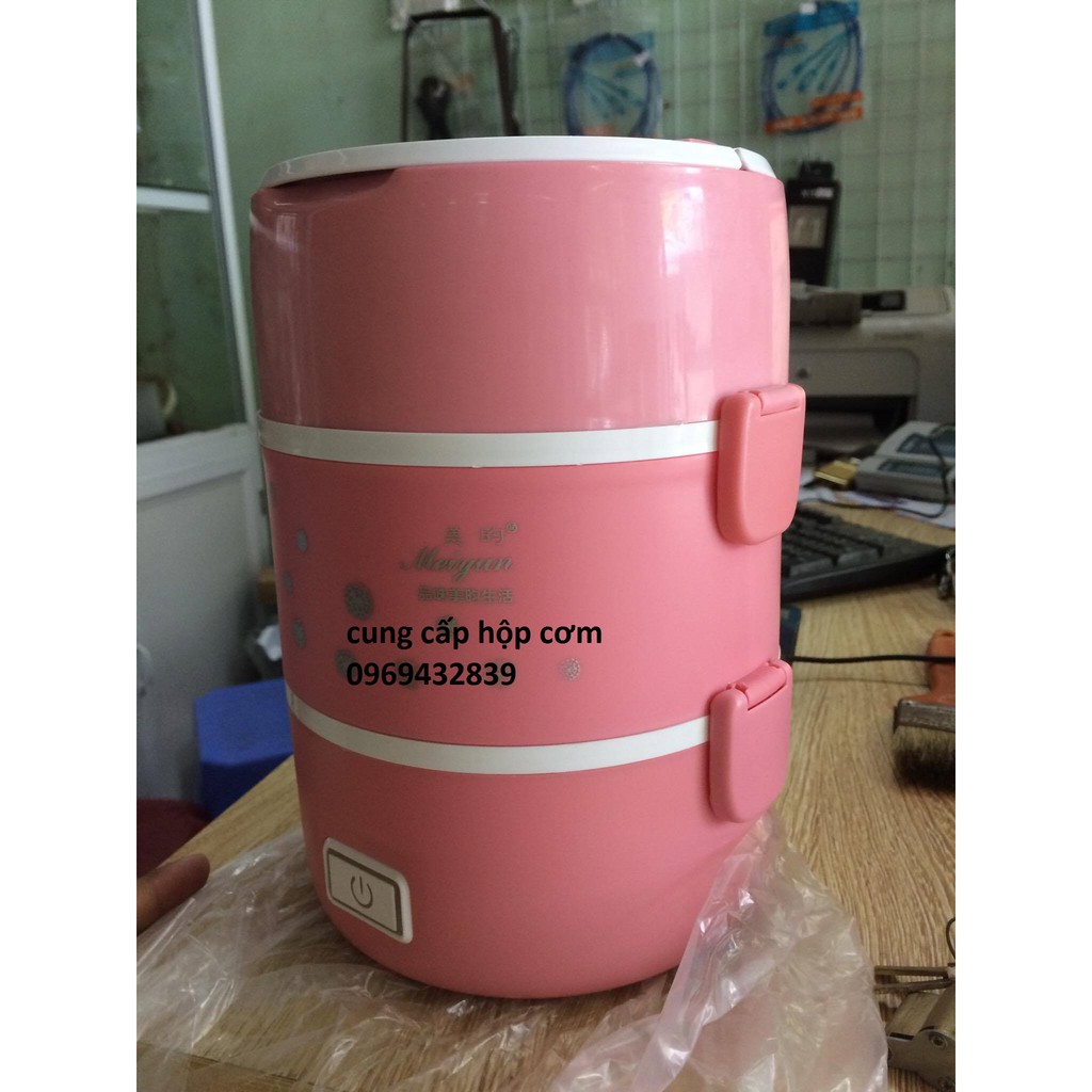 Hộp cơm hâm nóng cắm điện đa năng 3 tầng Inox Meiyun Xanh | BigBuy360 - bigbuy360.vn