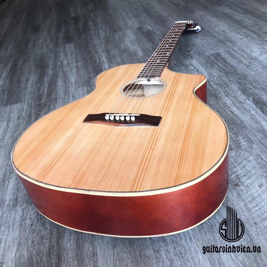Đàn guitar SVA1 acoustic có ty chỉnh màu gỗ - Kèm bao da và các phụ kiện khác - Chuyên tập chơi - Bảo hành 1 năm uy tín