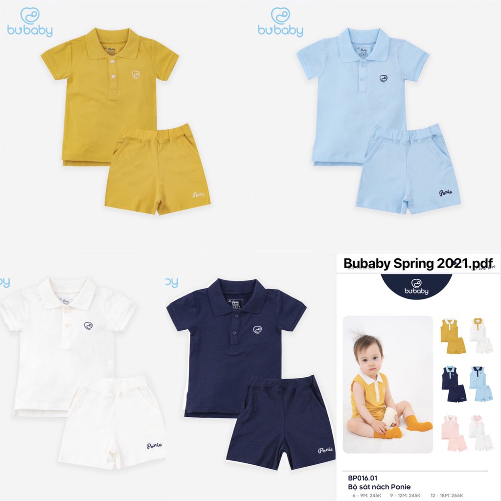 Bộ Polo cộc tay Ponie hãng Bu baby