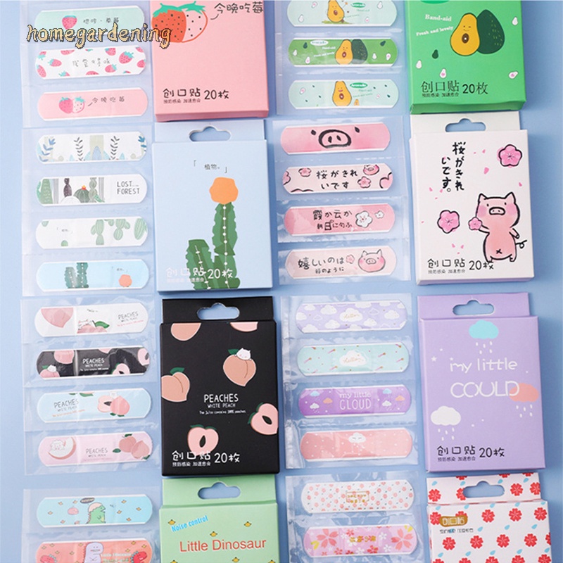 Set 20 băng keo cá nhân họa tiết hoạt hình chống thấm nước thoáng khí cho trẻ em