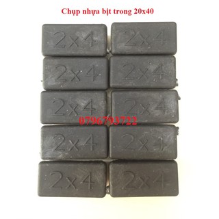 Bộ 10 cái nắp chụp nhựa chữ nhật 20x40_bịt trong chân bàn ghế, nút chân chống xước, bịt trong chân ống sắt, nút nhựa