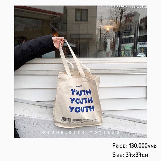 “YOUTH” tote bag.