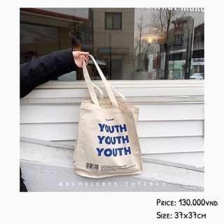 “YOUTH” tote bag.