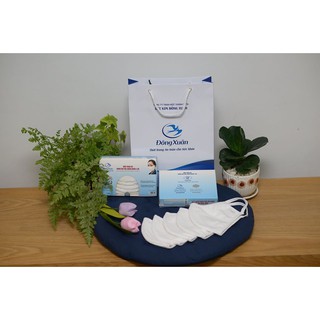 [CHÍNH HÃNG] Khẩu trang vải 3 lớp dệt kim Đông Xuân kháng khuẩn, chống nước, chống bụi hộp 5 chiếc