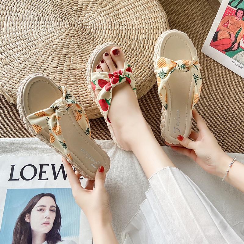 Dép đi biển IELGY thắt nơ thời trang dành cho nữ