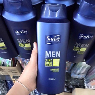Tắm Gội Suave Men 3in1 828ml (Mỹ)