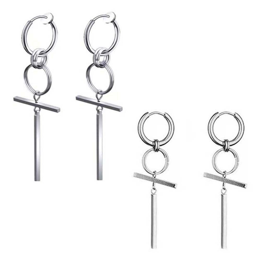 MXGOODS Bông Tai Hình Thánh Giá Màu Đen Phong Cách Hàn Quốc