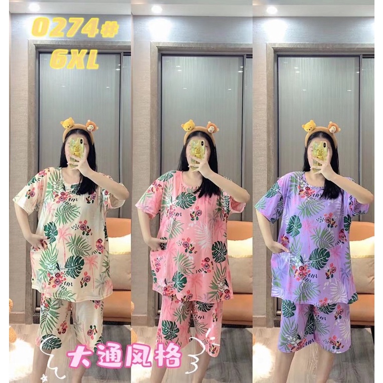 Đồ ngủ bigsize, bộ thun size lớn mặc nhà từ 75kg - 110kg, ngang áo 67cm, Ship Hoả Tốc trong 30’