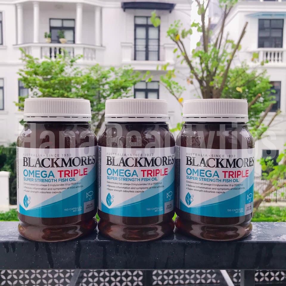 Viên uống dầu cá hàm lượng cao gấp 3 lần Blackmores omega triple super strength fish oil 150 viên