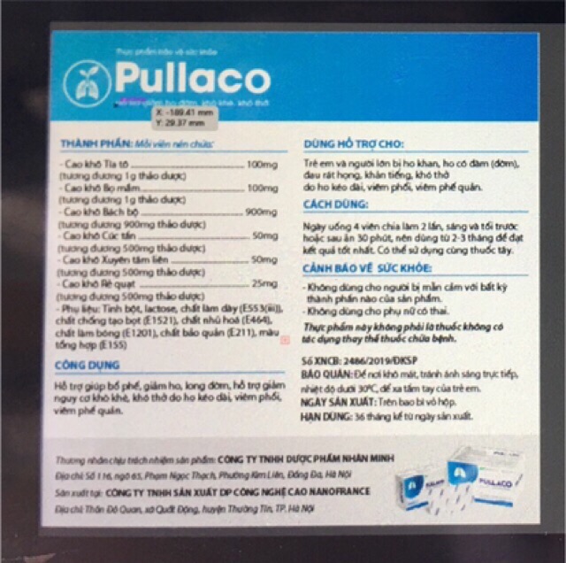 Pullaco - hỗ trợ giảm ho đờm, khò khè, khó thở