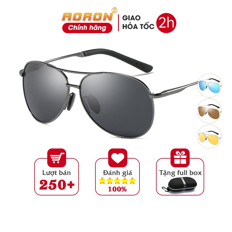 Kính Râm Nam Thời Trang Phân Cực Chống Lóa, Chống Chói Lái Xe Đi Đêm Kiểu Dáng Phi Công AK002 - AORON | BigBuy360 - bigbuy360.vn