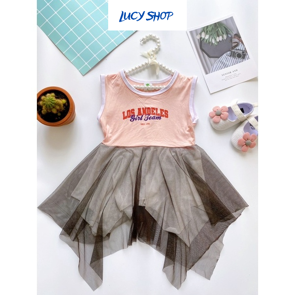 Váy công chúa cho bé gái, vải cotton siêu mềm mại, thun lạnh co giãn cho bé từ 8-15 kg