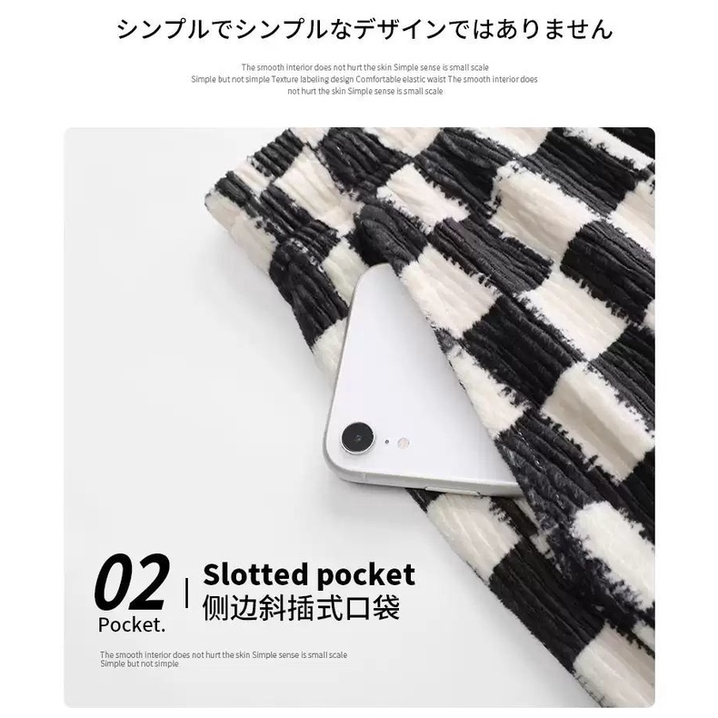 Quần ống rộng họa tiết Retro thời trang xuân hè cho nữ