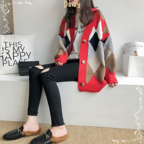 [SP Tốt,Hỏa Tốc] Áo Khoác Cardigan Len Caro Áo Len Dài Tay Form Rộng Phong Cách Basic - Mã AOL018