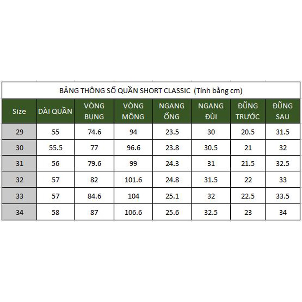 Quần short nam cotton Classic Vĩnh Tiến 335 - B011