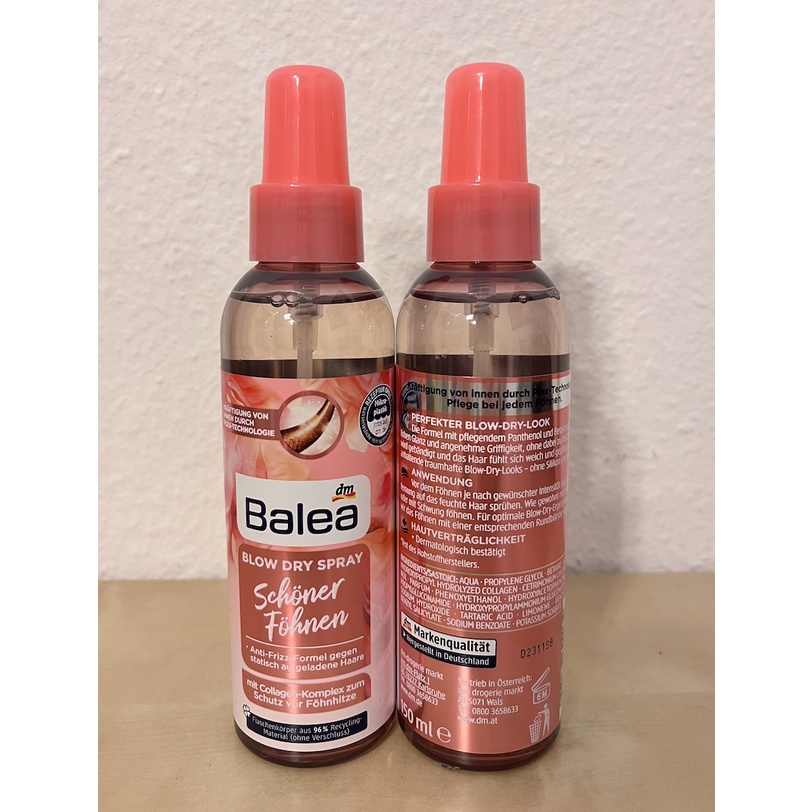 XỊT DƯỠNG GIỮ NẾP TÓC SAU KHI SẤY VÀ CHỐNG NHIỆT – BALEA BLOW DRY SPRAY SCHÖNER FÖHNEN – 150ML – Dành cho tóc uốn