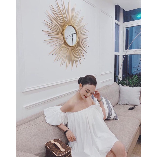 Váy Trễ Vai Tay Bồng 🥝 ĐẦM XÒE NỮ🥝 CHẤT KATE THÁI MỊN