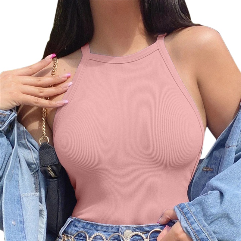 Áo Tank Top Không Tay Hở Lưng Màu Trơn Thời Trang Mùa Hè Quyến Rũ Cho Nữ | WebRaoVat - webraovat.net.vn