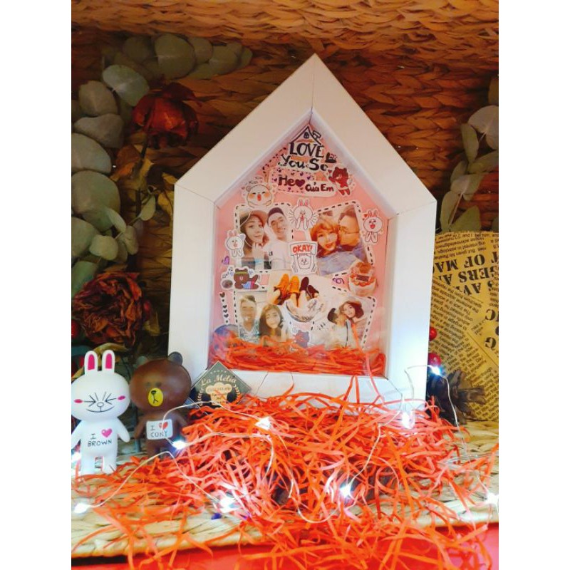 Khung 3D kèm set trang trí theo khung,có in ảnh và được chọn sticker- khách tự trang trí