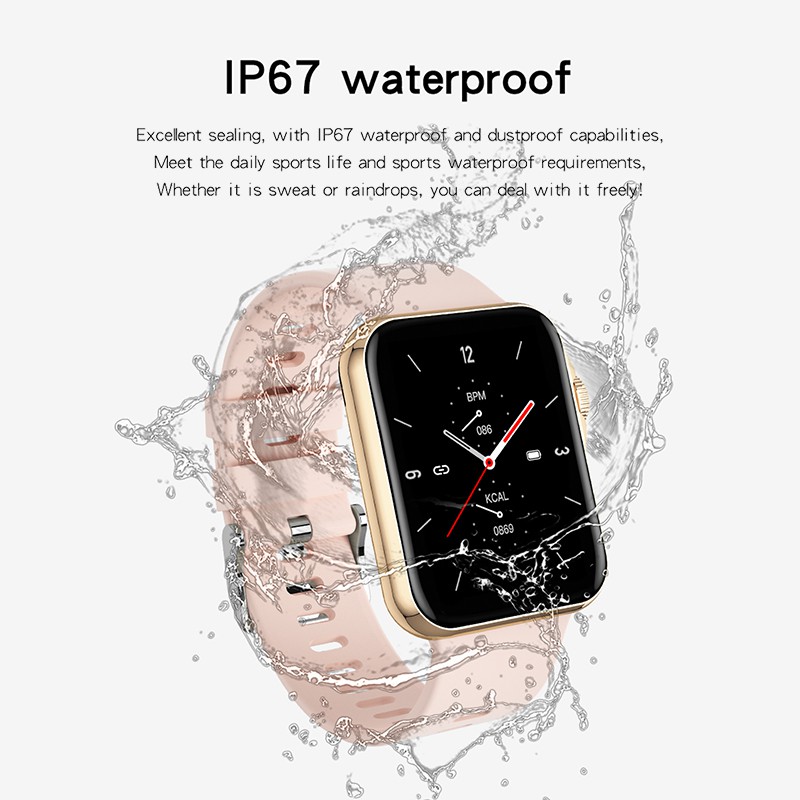 Utelite D06 Smart Watch Square Face Waterproof IP 67 Measures 1.6 Inch Blood Pressure