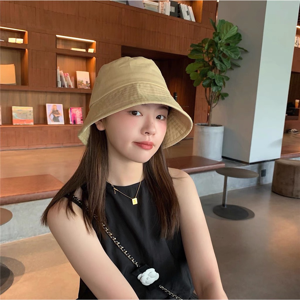 Nón bucket vành cụp HM1986 trơn nhiều màu phong cách Ulzzang Unisex