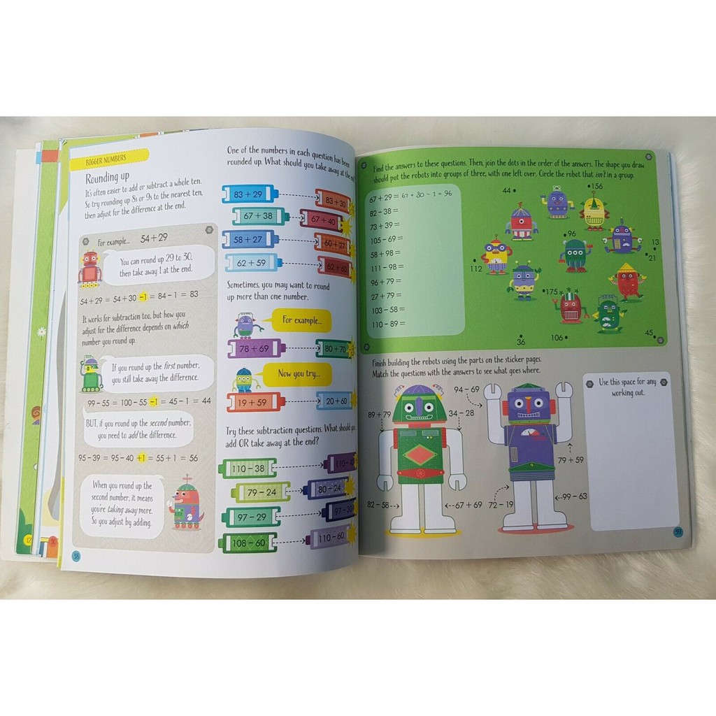 Sách Usborne vui học toán cho bé 6-8 tuổi Adding and Subtracting Activity Book