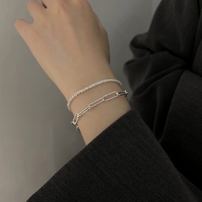 Set 2 Vòng Tay Mặt Trái Tim Mạ Bạc