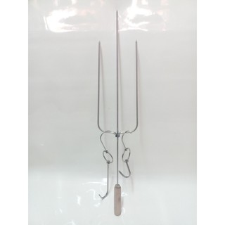 CHỈA QUAY GÀ,VỊT INOX 3 CHIA+TẶNG KÈM HAI MÓC THỊT INOX.
