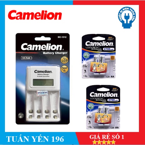 Bộ sạc nhanh tự ngắt, có màn hình Camelion BC-1012 với 4 rãnh sạc pin AA, AAA