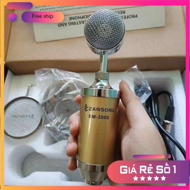 MICRO ZANSONG BM3000 ⚡ CHÍNH HÃNG⚡ Thu Âm Hát Livestream Karaoke Cao Cấp Chuyên nghiệp Bảo Hành 1 Năm