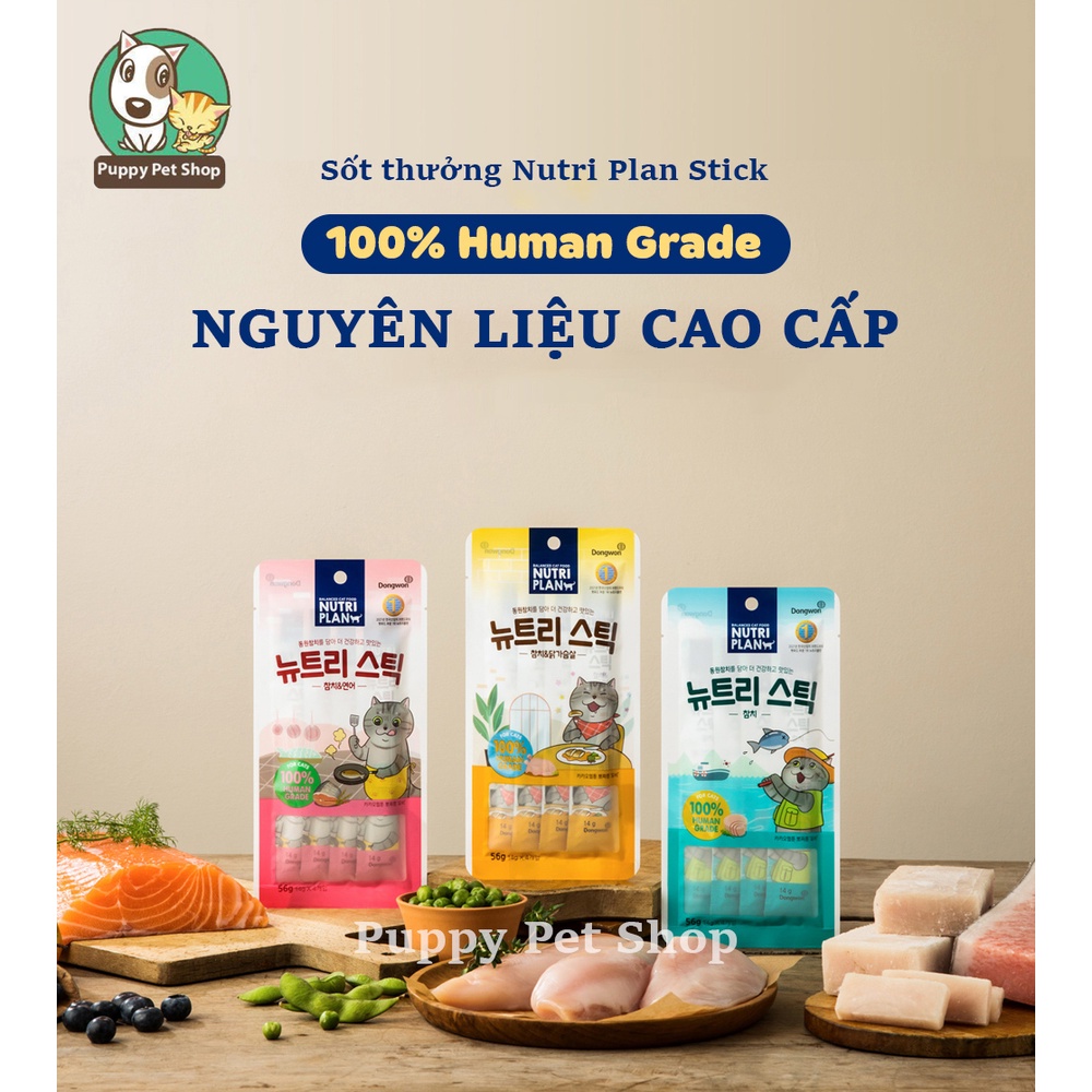 Súp thưởng Nutri Plan - Nutri Stick - Thức ăn hỗn hợp hoàn chỉnh cho mèo - túi 56g 14g x4 thanh