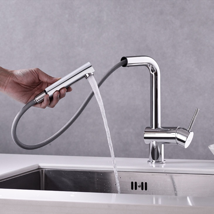 Vòi rửa bát cổ rút Hafele HT21-CH1P254 - 577.55.200 màu Chrome