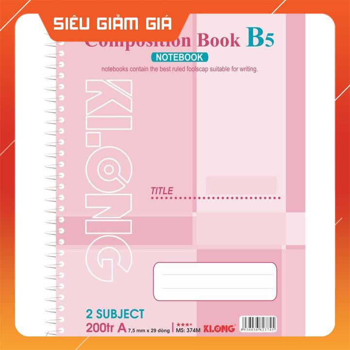 Sổ Klong lx đơn B5 - 200 trang; MS 374M - sỉ ib