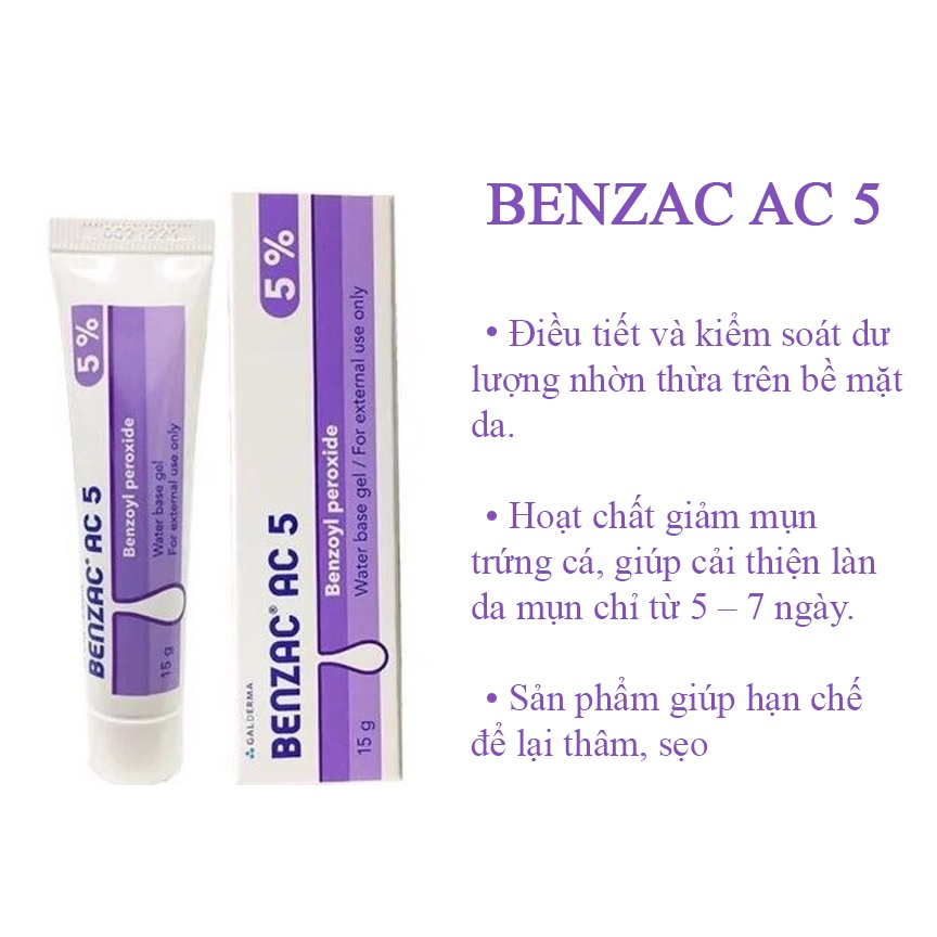 Kem GALDERMA BENZAC AC 5 Giảm mụn và kiểm soát da dầu