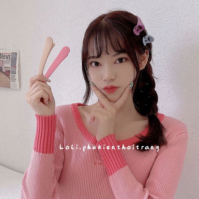 Kẹp tóc mỏ vịt cỡ lớn 12cm, màu pastel xinh xắn cho nữ