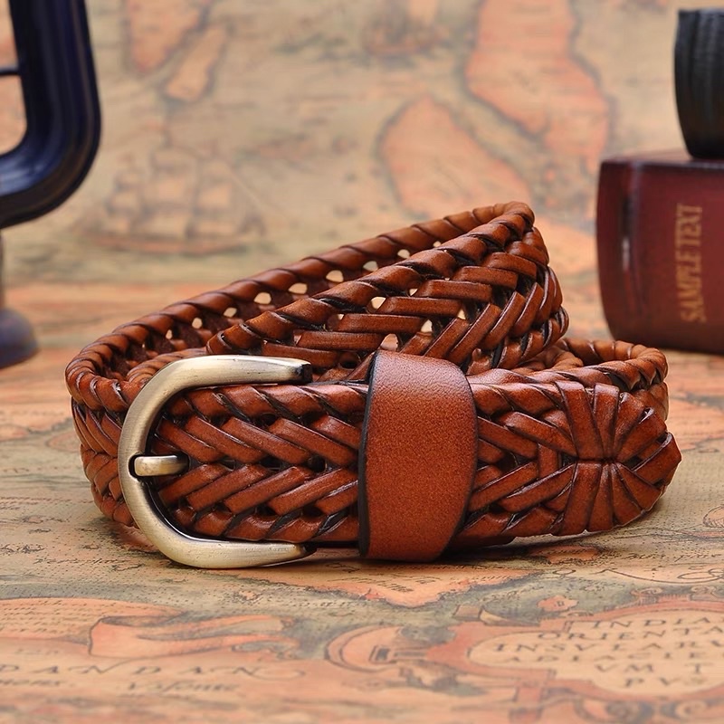 Thắt Lưng Da Bò Đan Chéo