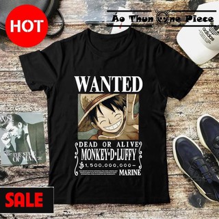 ⚡️SALE SỐC⚡️Áo Thun In Hình Monkey D. Luffy Wanted "Lệnh truy nã" Mẫu Đen Cực Chất - One Piece