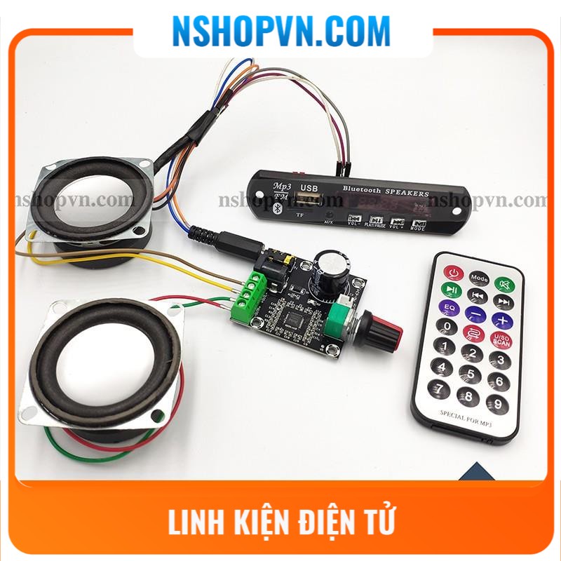 Mạch MP3 tích hợp Bluetooth, FM , Kèm remote hồng ngoại