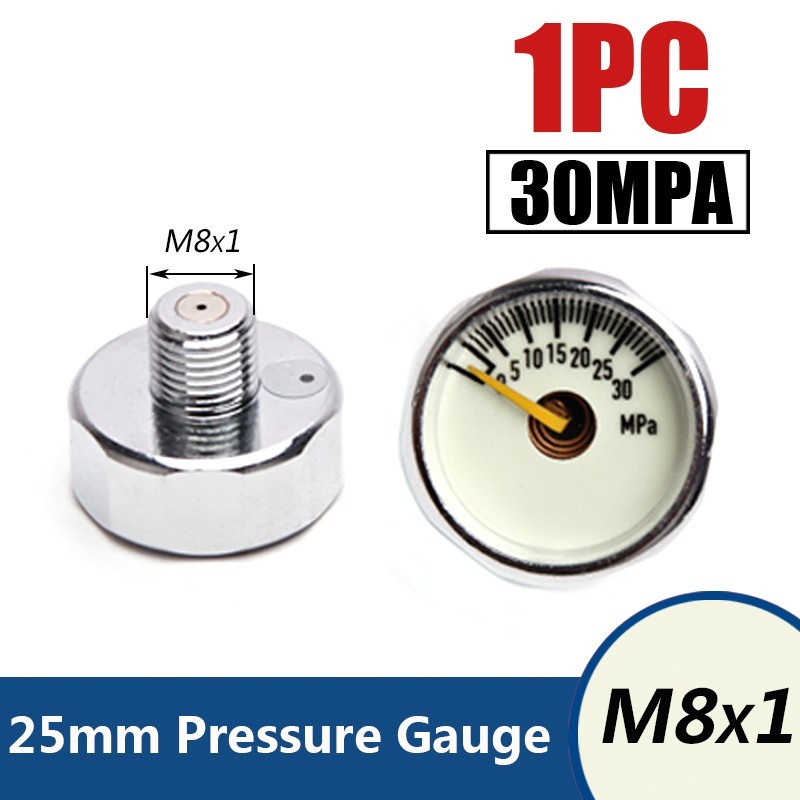 1 Đồng Hồ Đo Áp Suất Không Khí 25mm 5Mpa 10Mpa 20Mpa 30Mpa 35Mpa 40Mpa 1 Inch M8x1