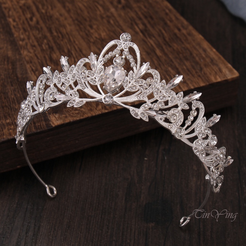 GETNOIVAS Vương miện đính đá phong cách sang trọng cho cô dâu