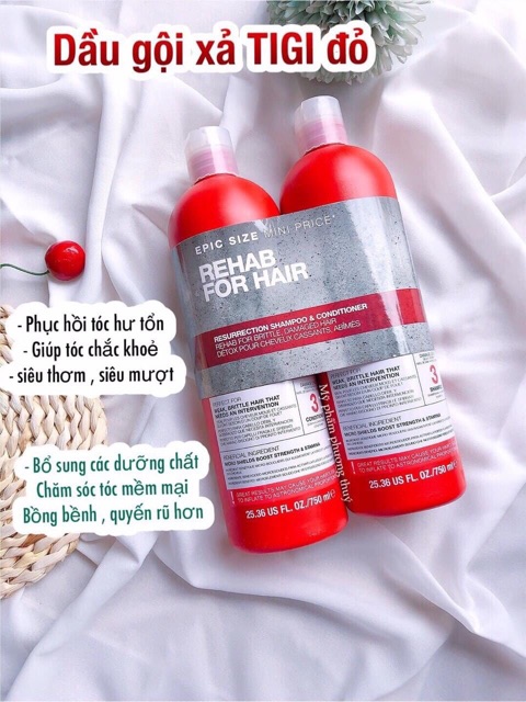 [CHÍNH HÃNG] Cặp Dầu Gội Xả TIGI 750ml ( Tigi đỏ, xanh, tím, trắng, catwalk) | BigBuy360 - bigbuy360.vn