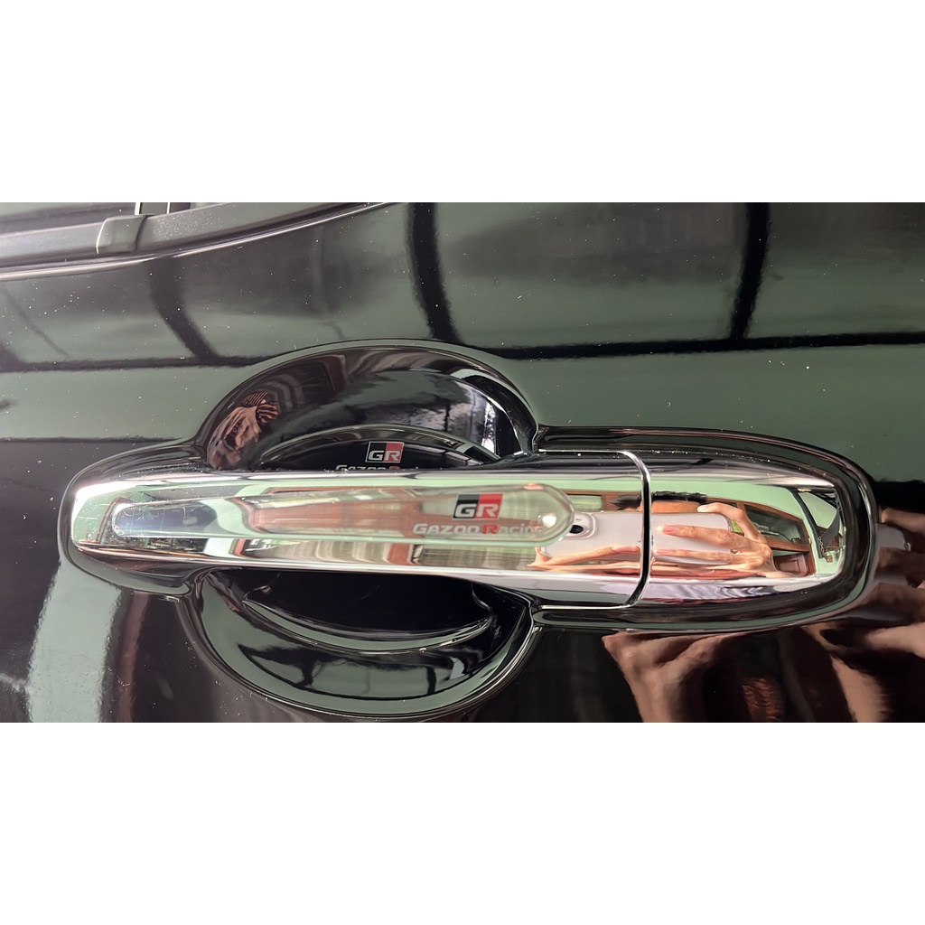Bộ 4/8 Miếng Dán Tay Cầm Cửa Xe Hơi Bằng Silicon Chống Trầy Cho Toyota GR GAZOO Racing