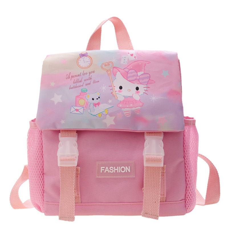 Ba Lô Đi Học Vải Oxford Cỡ Lớn Họa Tiết Hoạt Hình GP41 Sanrio Kuromi unicorn Cinnamoroll Hello Kitty Cho Bé Mẫu Giáo