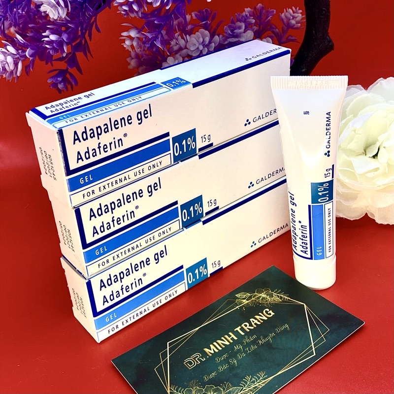 ✅Adapalene Gel 0.1 Adaferin giúp giảm mụn ẩn mụn trứng cá mụn đầu đen hiệu quả 15g