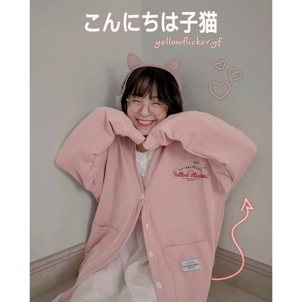 ÁO KHOÁC CARDIGAN NỈ BÔNG YELLOW FLICKER( KÈM VIDEO THẬT SẢN PHẨM ) | BigBuy360 - bigbuy360.vn