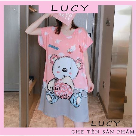 Váy ngủ cotton cute lucy, hình ảnh dễ thương, dáng rộng mặc rất thoải mái | BigBuy360 - bigbuy360.vn