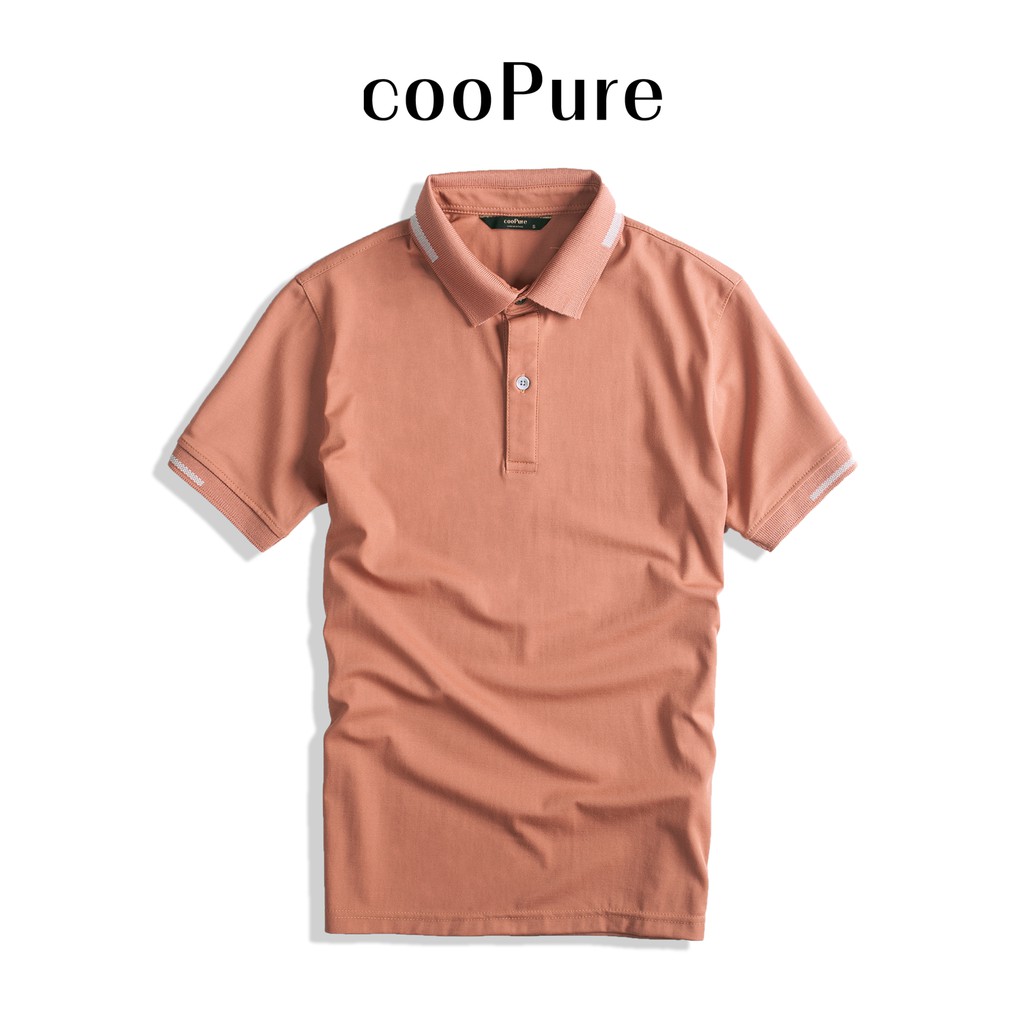 Áo thun polo nam cooPure màu trắng, chất vải Bamboo, thiết kế cổ dệt extra cool NO.1646 (6 màu)
