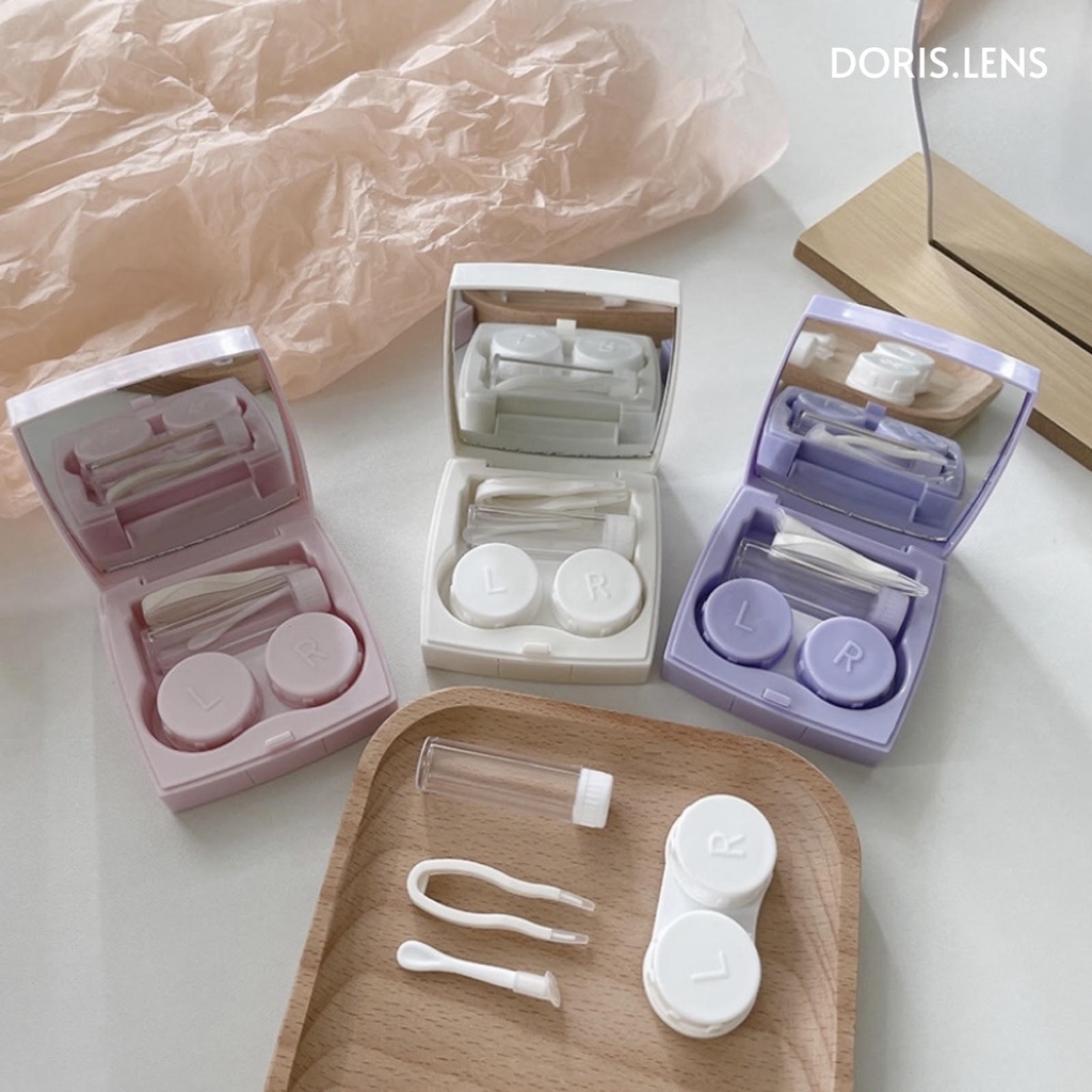 Khay Gương Đựng Lens Và Bộ Dụng Cụ Đeo Lens DORIS.LENS - Teddy Bear